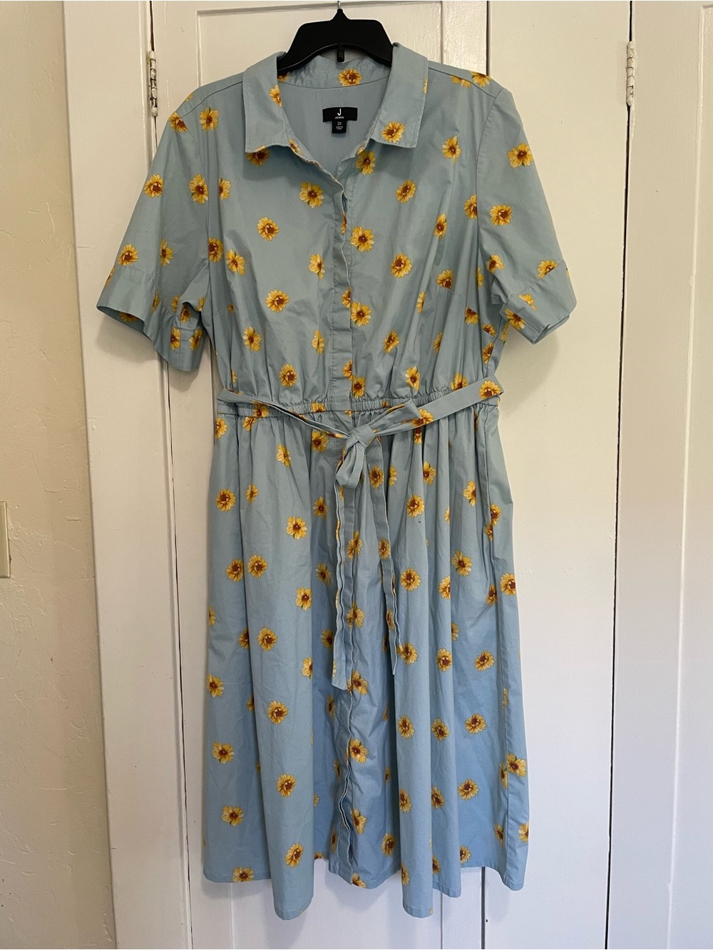 Jason Wu Light Blue Sunflower Midi Dress 2x